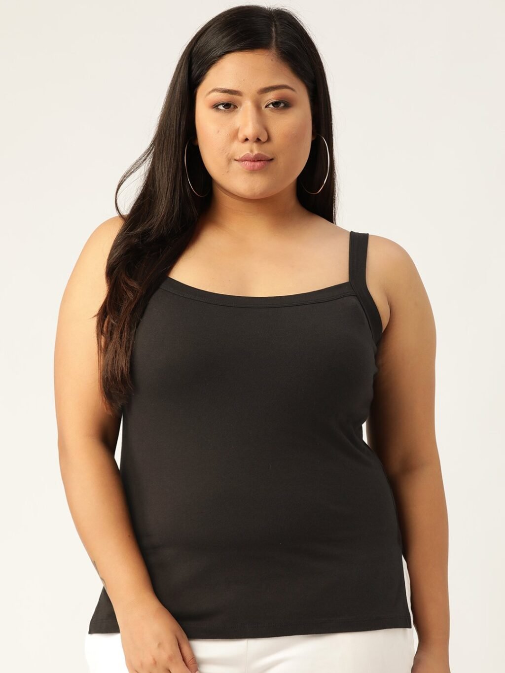 Women's Black Solid Color Camisole Top