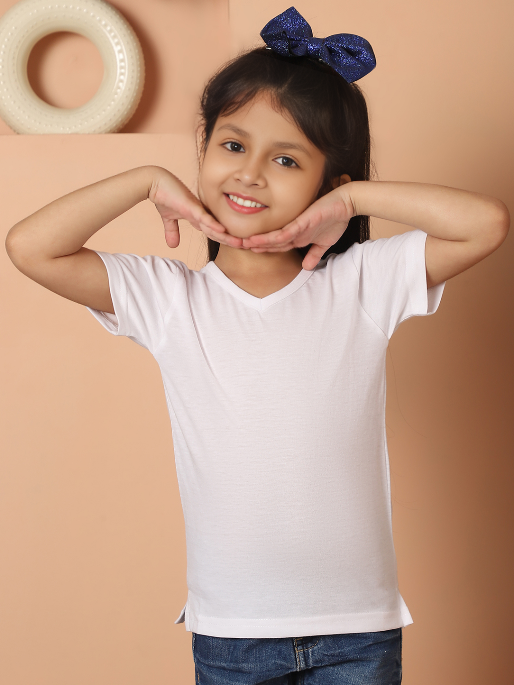 V-Neck Short Sleeve Kids T-Shirt